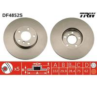 2x Brake disc Vented DF4852S TRW for BMW X5 X6