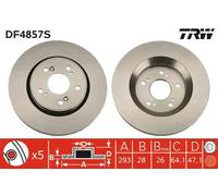 TRW Brake Disc DF4857S for Honda CR-V III (RE_) 2006-2012
