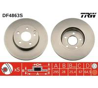 TRW DF4863S Brake Disc for MERCEDES-BENZ,MERCEDES-BENZ (BBDC)