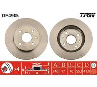 TRW Brake Disc DF4905 Vented, 2x for Daihatsu Subaru YRV Boon Copen Sirion Mira VII