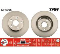 TRW Brake Disc DF4906 Vented for Toyota Prius Liftback 2003-2009