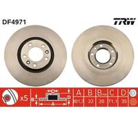 TRW Brake Disc DF4971 Vented for Citroën C6