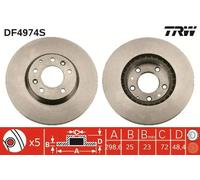 TRW DF4974S Brake Disc for BESTURN (FAW),MAZDA,MAZDA (FAW)