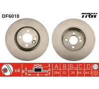 2x Brake disc Vented DF6010 TRW for MINI MINI Roadster MINI Convertible MINI
