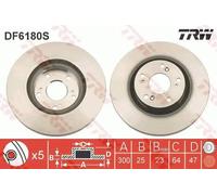 2x Brake Discs Pair Vented fits HONDA CIVIC FN2 TypeR 2.0 Front 06 to 12 K20Z4
