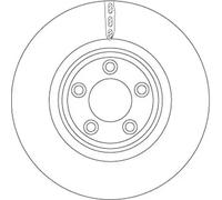 2x Brake disc Vented DF6223S TRW for JAGUAR DAIMLER