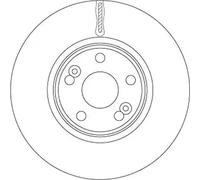 TRW Brake Disc DF6233S - Vented - Pair for Renault Scenic I MPV 1.9L 4cyl