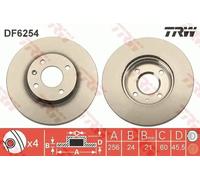 2x Brake disc Vented DF6254 TRW for CHEVROLET AVEO Hatchback AVEO Saloon