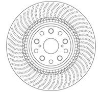 2x Brake disc Vented DF6488S TRW for LEXUS LS