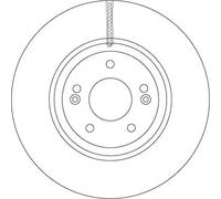 2x Brake disc Vented DF6545S TRW for HYUNDAI ix55