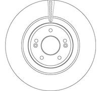 2x Brake disc Vented DF6572 TRW for KIA GENESIS