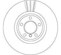 1X Brake disc TRW DF6615S for BMW 5 (F10) 3 2010-2016