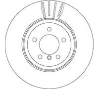 2x Brake disc Vented DF6625S TRW for BMW 5 5 Touring 6 6 Convertible