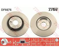 2x BRAKE DISC DF6676S FOR VOLVO V50 V40/Hatchback C70/II/Convertible S40 1.8L