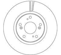 TRW Brake Disc DF6689 - Vented - Fits Honda Civic IX (FK) 2.2 2012-2016