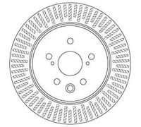 2x Brake disc Vented DF6691 TRW for LEXUS GS RC IS III