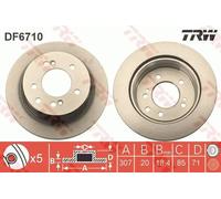 2x Brake disc Vented DF6710 TRW for SSANGYONG RODIUS I TURISMO II