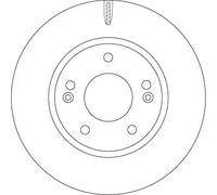 2x Brake disc Vented DF6936 TRW for HYUNDAI KIA