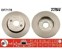 TRW Brake Disc DF7178 for KIA - Vented - 2x