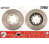 TRW DF7237 Brake Disc for FORD,MAZDA