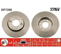 TRW Brake Disc DF7266 - Vented - for KIA Carens I/II, X-TREK II MPV (2002-2006)