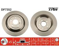2x Brake disc Vented DF7352 TRW for MERCEDES-BENZ R-CLASS GL-CLASS M-CLASS