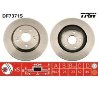 TRW Brake Disc DF7371S - Vented - for Suzuki Grand Vitara II / XL-7 II (1.9, 2005-2015)