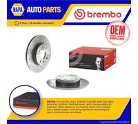 2x Brake Discs Pair fits ABARTH 500 1.4 Rear 2008 on 240mm Set Brembo 51885456