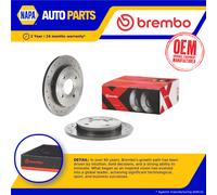 2x Brake Discs Pair fits FORD FIESTA Mk6 TDCi 1.5D Rear 2012 on 253mm Set Brembo