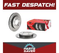 2x Brake Discs Pair fits FORD FOCUS Mk1 1.4 Rear 98 to 04 253mm Set Brembo New