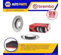 2x Brake Discs Pair fits PEUGEOT 206 1.9D Rear 98 to 07 247mm Set Brembo Quality