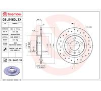 2x Brake Discs Pair fits VAUXHALL CORSA E 1.0 Rear 2014 on 264mm Set Brembo New
