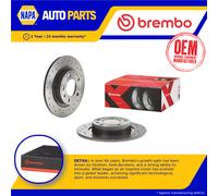 2x Brake Discs Pair fits VAUXHALL CORSA E 1.2 Rear 2014 on 264mm Set Brembo New