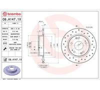 2x Brake Discs Pair Rear 260mm 08.A147.1X Brembo Set 42510SMGE20 42510SNAA00 New