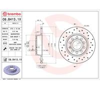 2x Brake Discs Pair Rear 272mm 08.B413.1X Brembo Set 1K0615601AA 5Q0615601D New