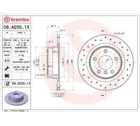 2x Brake Discs Pair Rear 296mm 08.A205.1X Brembo Set 34214031275 34214031725 New
