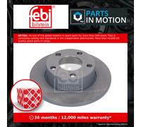 2x Brake Discs Pair Solid fits AUDI 100 C3 2.2 Rear 85 to 90 HX 245mm Set Febi