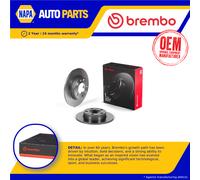 2x Brake Discs Pair Solid fits AUDI A1 Rear 2010 on 230mm Set Brembo 1J0615601
