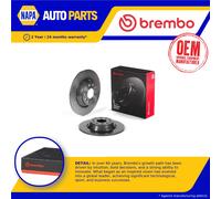 2x Brake Discs Pair Solid fits AUDI A3 8PA, 8V Rear 2006 on 300mm Set Brembo New