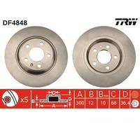TRW DF4848 Brake Disc for AUDI,AUDI (FAW),VW (SVW)