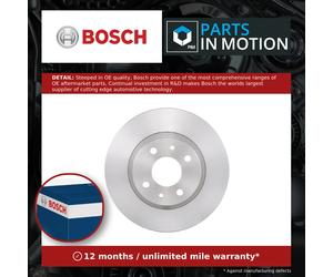 2x Brake Discs Pair Solid fits FIAT 500C Front 9 1.2 2009 on 257.5mm Set Bosch