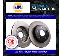 2x Brake Discs Pair Solid fits FORD C-MAX 1.8 Rear 07 to 10 265mm Set NAPA New