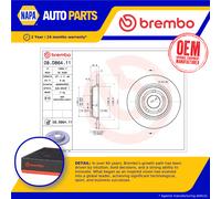 2x Brake Discs Pair Solid fits FORD FOCUS Mk4 1.5D Rear 2018 on 271mm Set Brembo