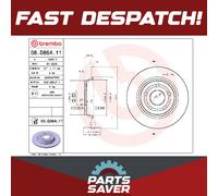 2x Brake Discs Pair Solid fits FORD FOCUS Mk4 1.5D Rear 2018 on 271mm Set Brembo