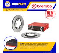 2x Brake Discs Pair Solid fits FORD TRANSIT V363 2.0D Rear 2016 on 308mm Brembo