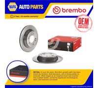 2x Brake Discs Pair Solid fits HYUNDAI KONA 1.0 Rear 2017 on 284mm Set Brembo