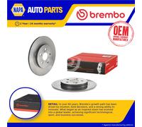 2x Brake Discs Pair Solid fits LEXUS CT200H 1.8 Rear 2011 on 279mm Set Brembo