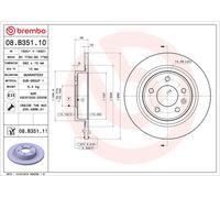 2x Brake Discs Pair Solid fits OPEL AMPERA R12 1.4 Rear 11 to 15 A14XFL 292mm