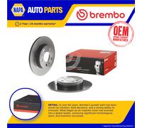 2x Brake Discs Pair Solid fits OPEL ASTRA Rear 1998 on With ABS 264mm Set Brembo
