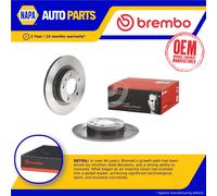2x Brake Discs Pair Solid fits OPEL CORSA E 1.0 Rear 2014 on 264mm Set Brembo